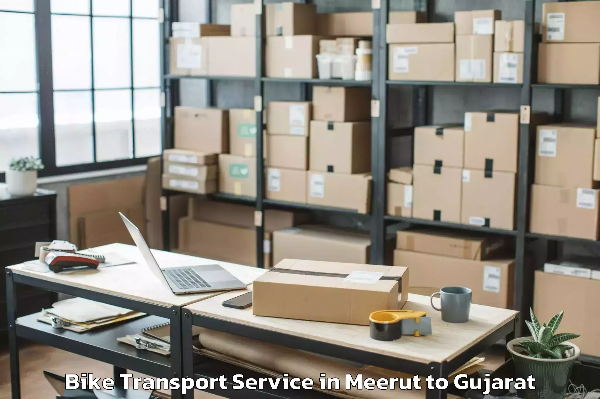 Reliable Meerut to Vapi Bike Transport